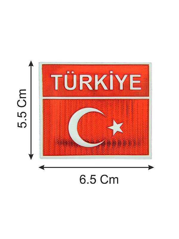 Türkiye Dikdörtgen Arma Patch Peç - 5.5 x 6.5 cm
