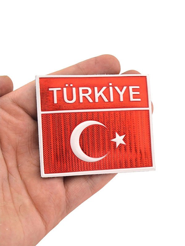 Türkiye Dikdörtgen Arma Patch Peç - 5.5 x 6.5 cm