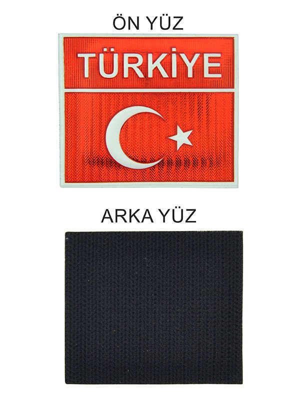 Türkiye Dikdörtgen Arma Patch Peç - 5.5 x 6.5 cm