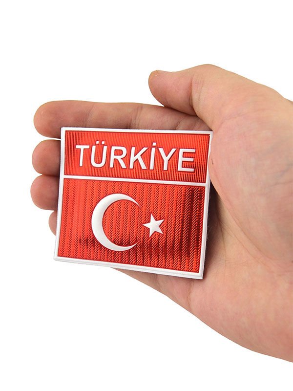 Türkiye Dikdörtgen Arma Patch Peç - 5.5 x 6.5 cm