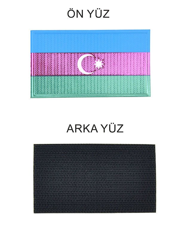 Azerbaycan Bayrak Arma Patch Peç - 4 x 7 cm
