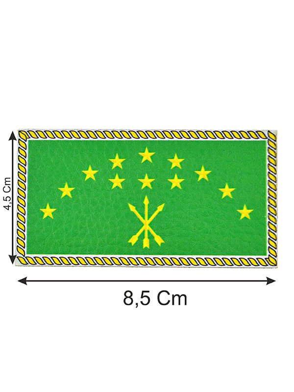 Adige Çerkes Bayrak - Cırt - Patch - Peç - Arma - 8,5x4,5 Cm
