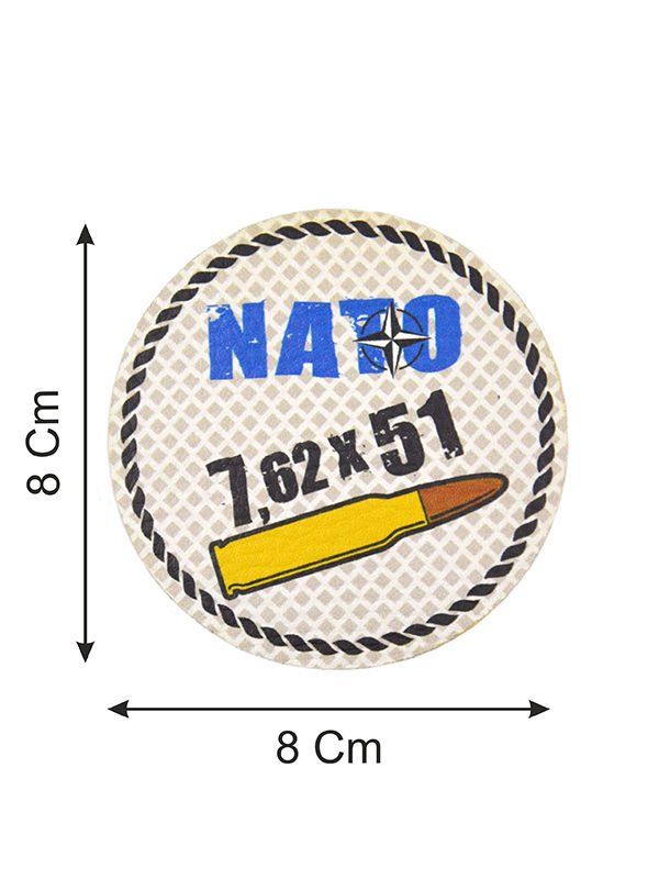 Nato 762 x 51 - Cırt - Patch - Peç - Arma - 8 cm
