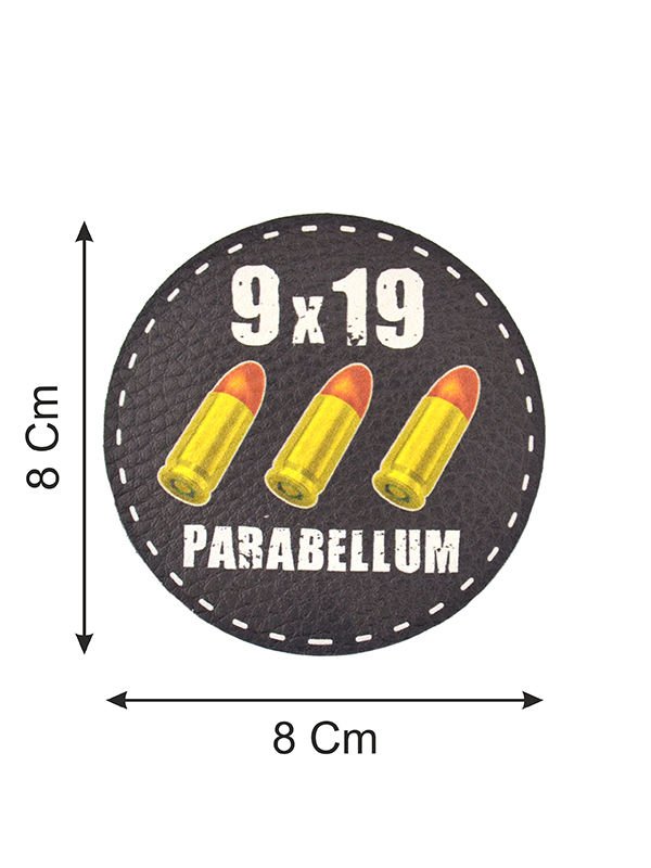 9 X 19 Parabellum Cırt - Patch - Peç - Arma - 8 cm