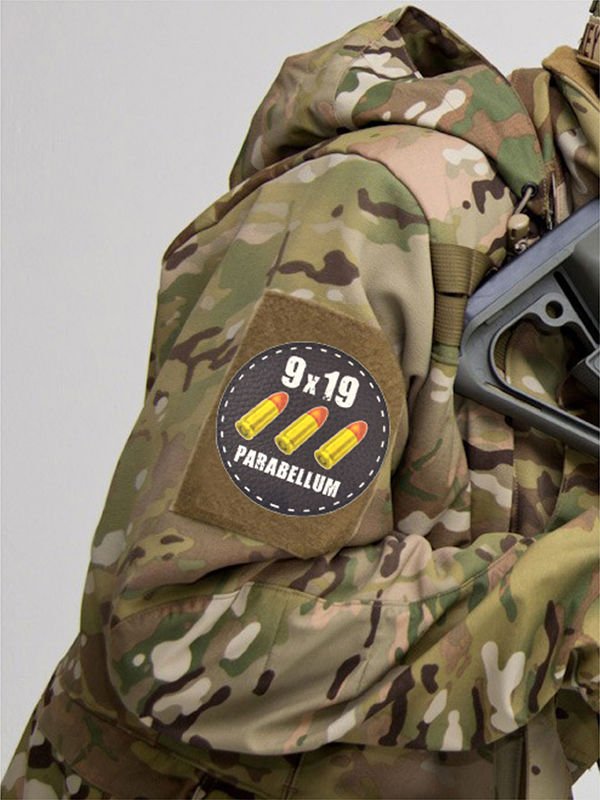 9 X 19 Parabellum Cırt - Patch - Peç - Arma - 8 cm