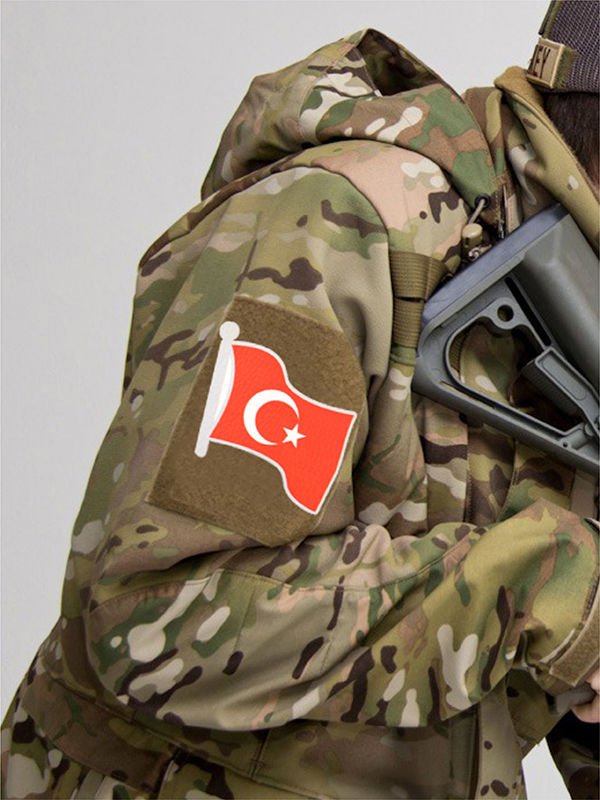 Dalgalı Türkiye Bayrak - Cırt - Patch - Peç - Arma