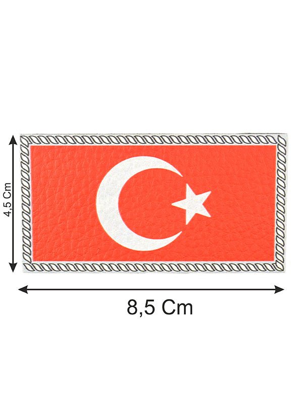 Türkiye Bayrak Dikdörtgen - Cırt - Patch - Peç - Arma - 8.5 x 4.5 cm