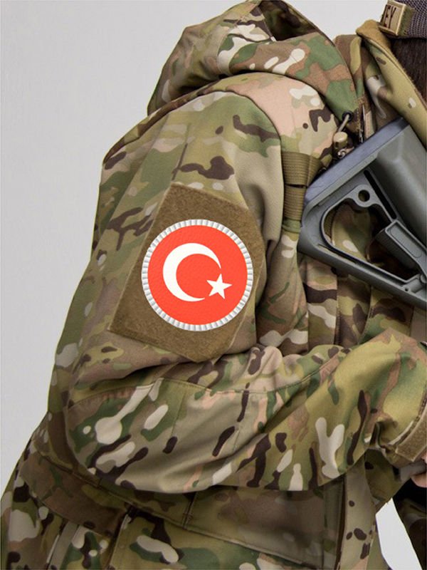 Türkiye Bayrak Yuvarlak - Cırt - Patch - Peç - Arma - 8 cm