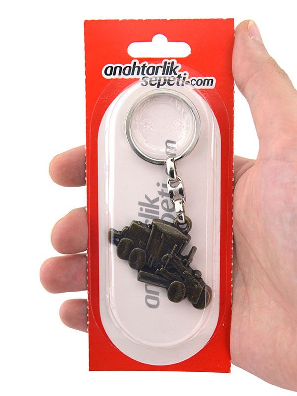 Greyder Antik Sarı Rölyef Araç Anahtarlık