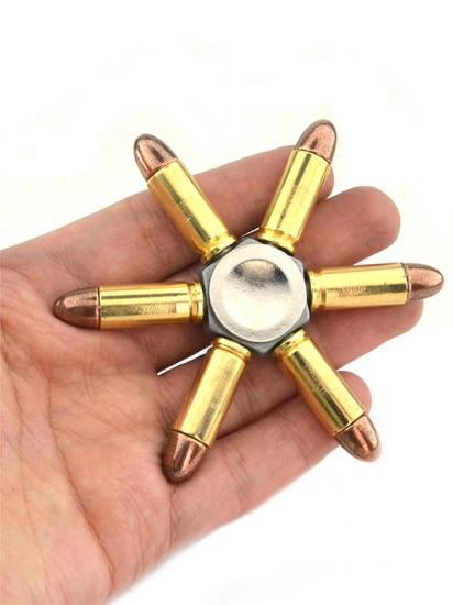 Pac Kovan Mermi Stres Çarkı 6’lı | Metal Mermi Görünümlü Stres Çarkı | Şık MDF Kutu