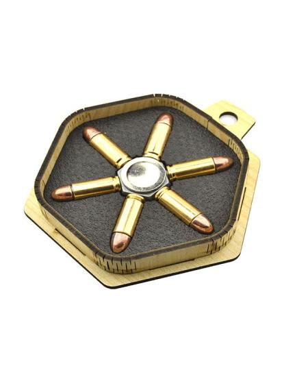 Pac Kovan Mermi Stres Çarkı 6’lı | Metal Mermi Görünümlü Stres Çarkı | Şık MDF Kutu