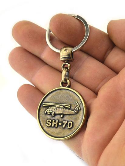 SH-70 Helikopter Rölyefli Metal Anahtarlık