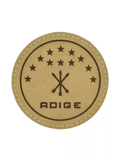 adige patch, çerkes bayrağı peç, deri cırtlı arma, çerkes deri patch, adyghe flag leather patch, kafkas aksesuar, lazer işlemeli deri peç, Çerkesya, Adige