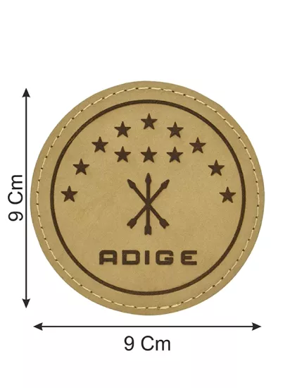 adige patch, çerkes bayrağı peç, deri cırtlı arma, çerkes deri patch, adyghe flag leather patch, kafkas aksesuar, lazer işlemeli deri peç, Çerkesya, Adige