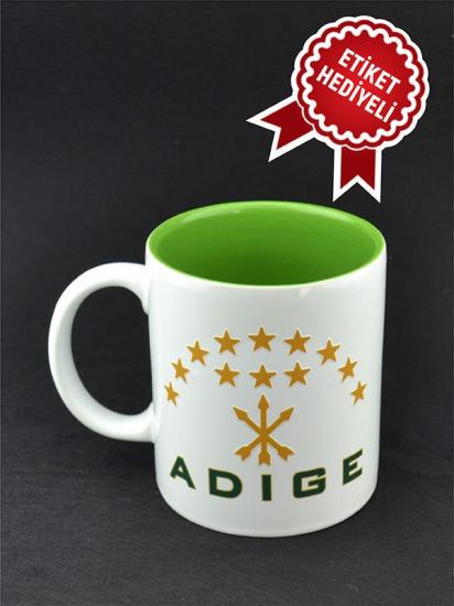 Adige Çerkes Bayrak Baskılı Seramik Kupa Bardak