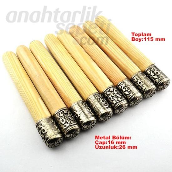 Kafkas Fişeklik Ahşap Hazer Seti - 16 Adet | Nikel Oksit Kaplı Metal & Ahşap