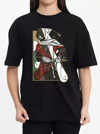 Kafkas Efsaneleri Abrek Zavur Tişört - Kafkas Vakfı Lisanslı %100 Pamuk Erkek Tişörtü