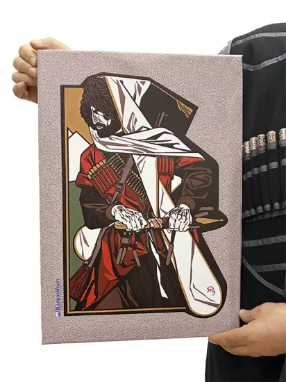 Kafkas Efsaneleri: Abrek Zaur Tuval Tablo - Kafkas Vakfı Lisanslı 35x50 cm