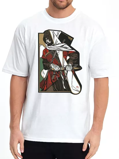 Kafkas Efsaneleri Abrek Zavur Tişört - Kafkas Vakfı Lisanslı Beyaz Tişört