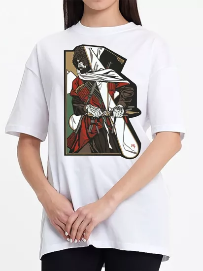 Kafkas Efsaneleri Abrek Zavur Tişört - Kafkas Vakfı Lisanslı Beyaz Tişört