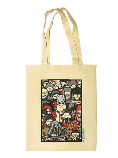 Kafkas Efsaneleri Bez Çanta - Rüstem Yahikhanov Etno Tasarım - Kafkas Vakfı Lisanslı