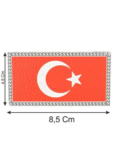 Türkiye Bayrak Dikdörtgen - Cırt - Patch - Peç - Arma - 8.5 x 4.5 cm
