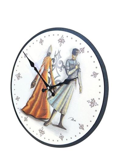 Kafkas Duvar Saati - Bay Bayan Desenli-1