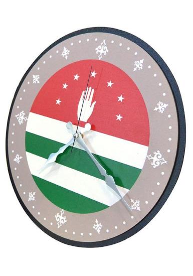 Kafkas Duvar Saati - Renkli Abhaz Bayrak Baskılı