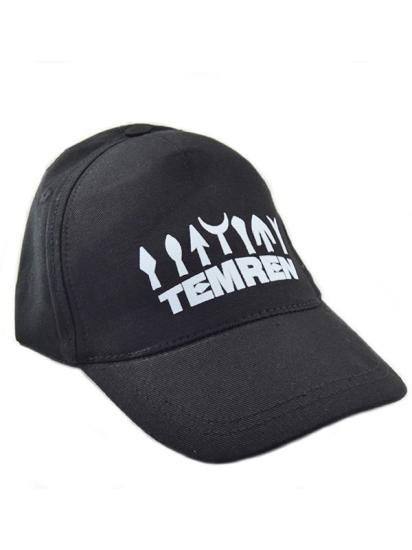 Temren Baskılı Siyah Şapka