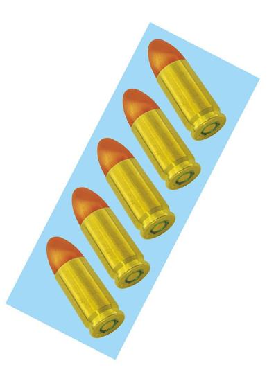 9mm Mermi Folyo Kesim Etiket 5x13 cm