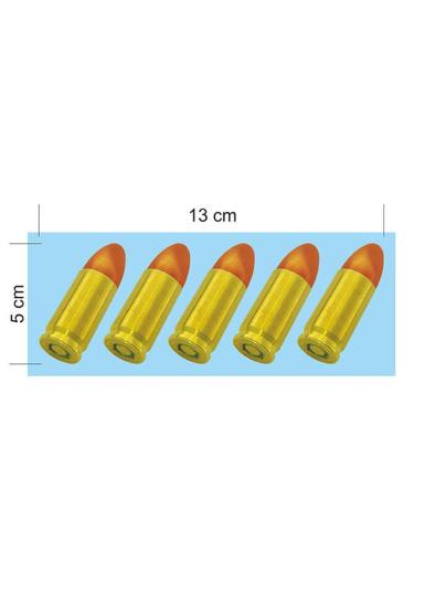9mm Mermi Folyo Kesim Etiket 5x13 cm