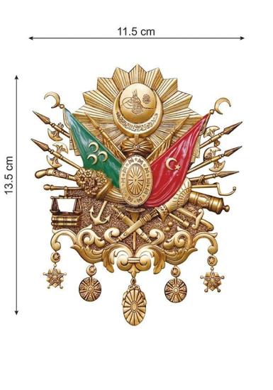 Osmanlı Arması Renkli Sticker Etiket 11.5x13.5 cm | Dayanıklı & Solmaz Baskı