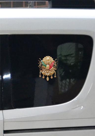 Osmanlı Arması Renkli Sticker Etiket 11.5x13.5 cm | Dayanıklı & Solmaz Baskı