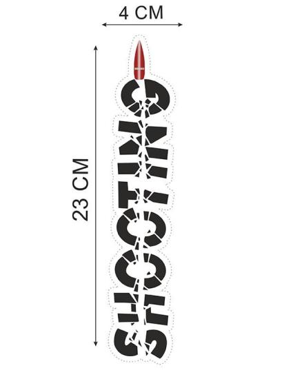 SHOOTING Folyo Etiket Siyah - 23 x 4 cm