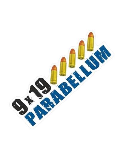 9x19 Parabellum Folyo Etiket - 21 x 7 cm