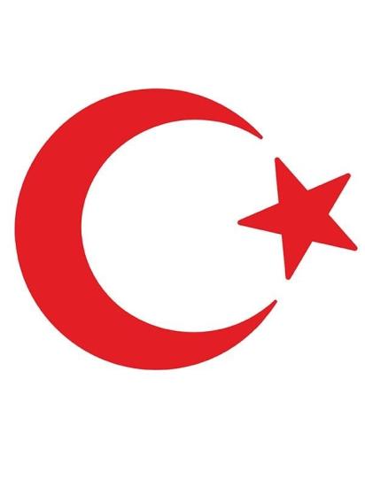 Ay Yıldız Folyo Kesim Etiket Kırmızı (15 cm )
