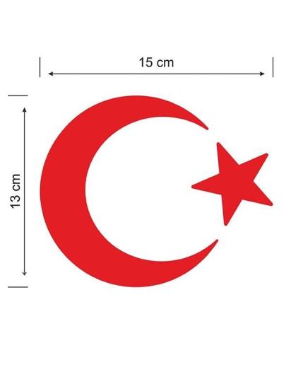Ay Yıldız Folyo Kesim Etiket Kırmızı (15 cm )