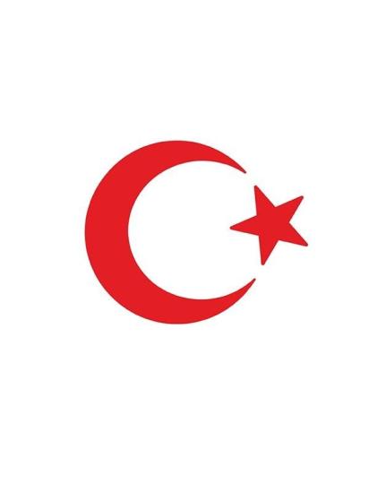 Ay Yıldız Folyo Kesim Etiket Kırmızı (8cm)