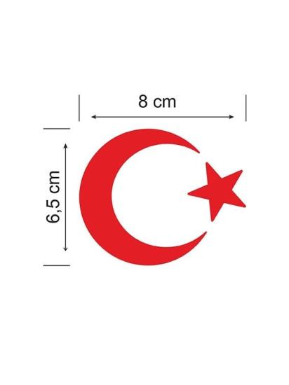 Ay Yıldız Folyo Kesim Etiket Kırmızı (8cm)