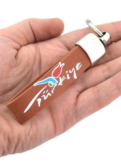 Türkiye Temalı Suni Deri Anahtarlık