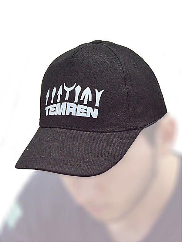 Temren Baskılı Siyah Şapka