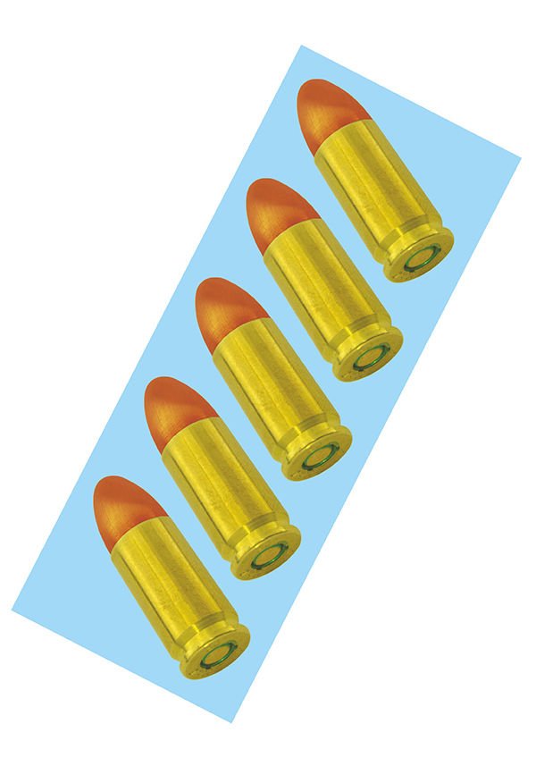 9mm Mermi Folyo Kesim Etiket 5x13 cm