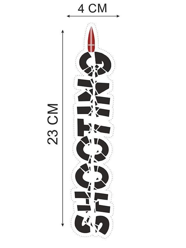 SHOOTING Folyo Etiket Siyah - 23 x 4 cm