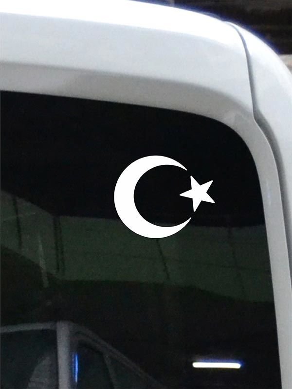 Ay Yıldız Folyo Kesim Etiket Beyaz (11cm)