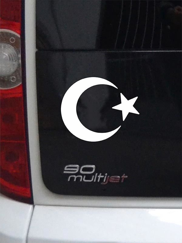 Ay Yıldız Folyo Kesim Etiket Beyaz (15 cm )