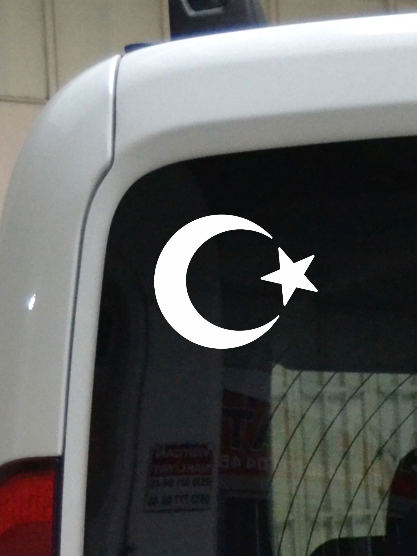 Ay Yıldız Folyo Kesim Etiket Beyaz (15 cm )