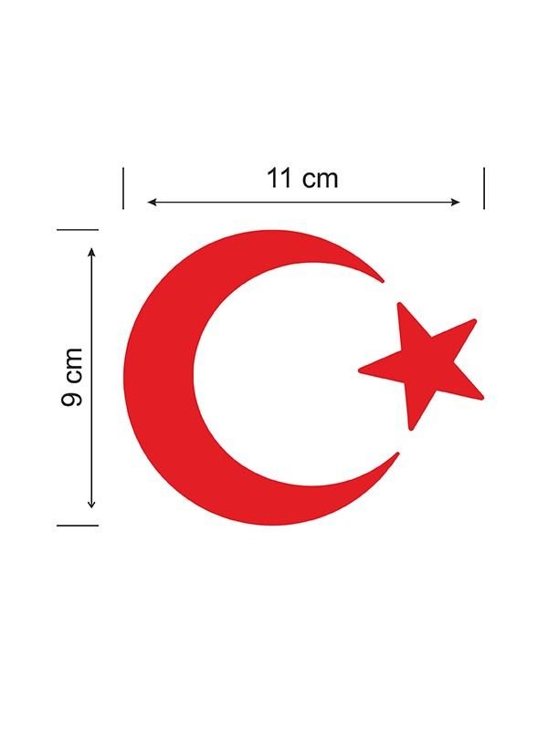 Ay Yıldız Folyo Kesim Etiket Kırmızı (11cm)