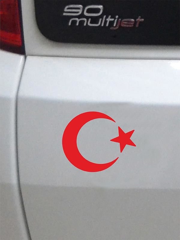 Ay Yıldız Folyo Kesim Etiket Kırmızı (11cm)