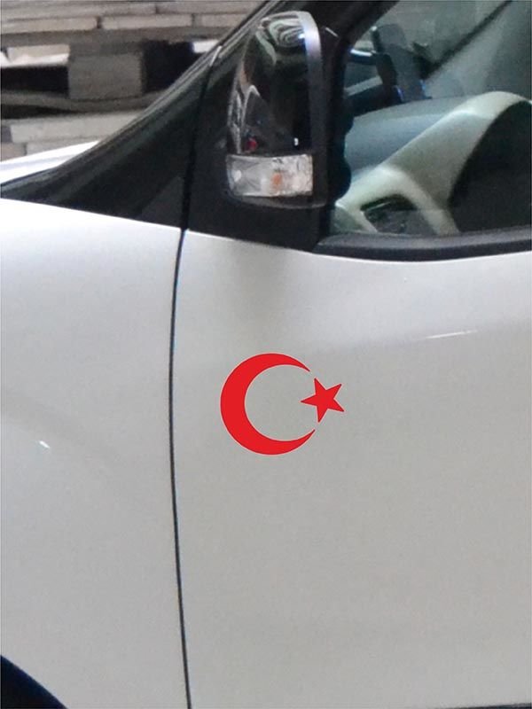 Ay Yıldız Folyo Kesim Etiket Kırmızı (11cm)