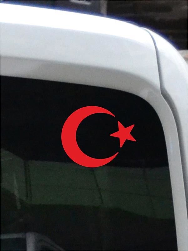Ay Yıldız Folyo Kesim Etiket Kırmızı (11cm)